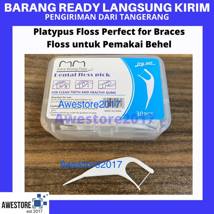 Gambar Floss Threaders Benang Gigi Untuk Behel Ortho Dental Treader Braces - PLATYPUS FLOSS dari Awestore2017 undefined Tokopedia