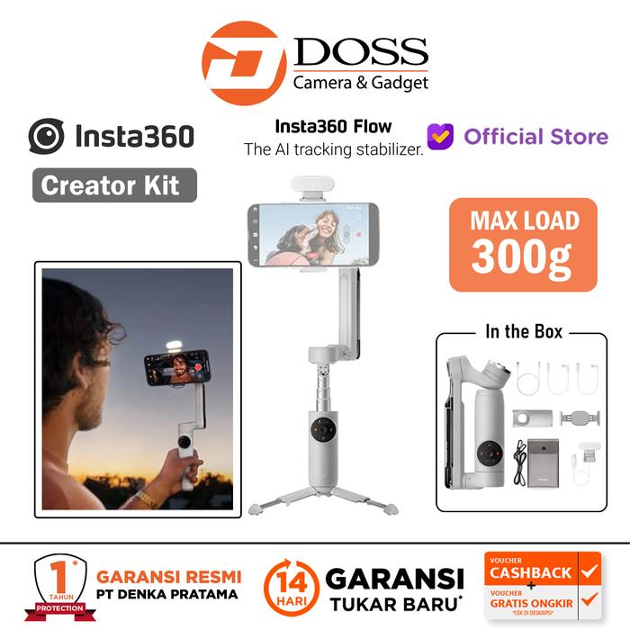 Gambar Insta360 Flow Creator Kit Gimbal Stabilizer Smartphone Insta 360 Flow - Stone Gray dari dossjogja undefined Tokopedia