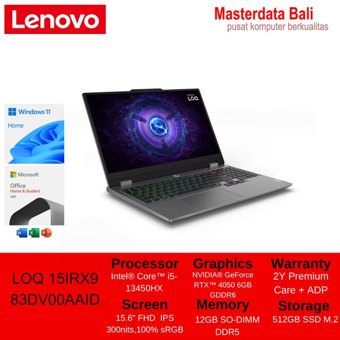 Gambar Laptop Lenovo LOQ 15IRX9 83DV00AAID dari MasterdatabaliPT undefined Tokopedia