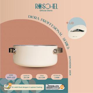 Gambar Roschel Diora Professional Dutch Oven 20 cm, 24 cm Ceramic Non-Stick Greblon CK2 German Coating Panci Wajan Penggorengan Casserole Anti Lengket Tahan Gores Induksi Kitchenware - Dutchoven 20cm dari Roschel Home undefined Tokopedia