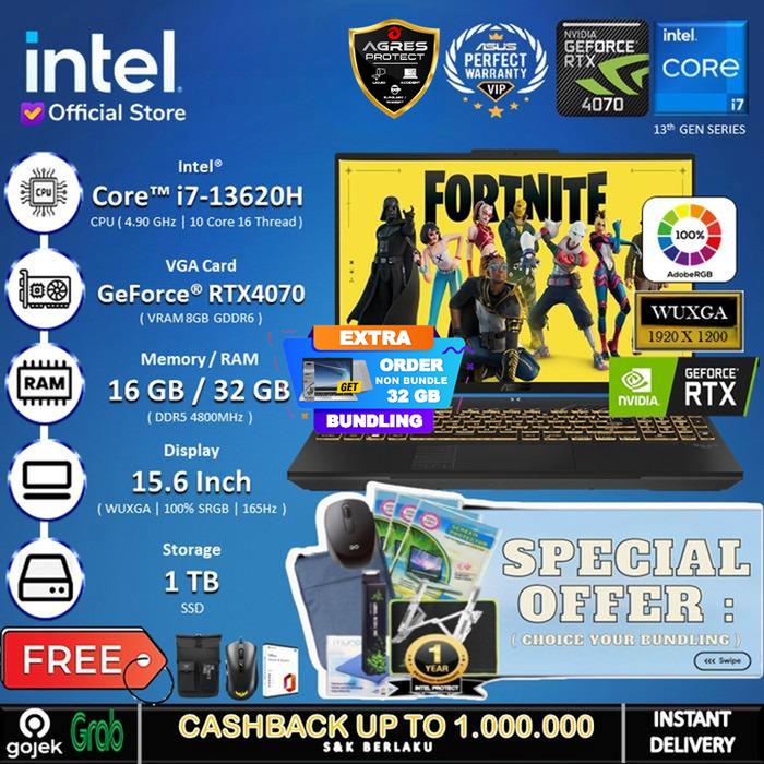 Gambar Asus TUF Gaming F15 FX507VI - RTX4070 I7 13620H 32GB 1TB 15" 100% sRGB - Non Bundle, 16GB DDR5 dari INTEL STORE ID undefined Tokopedia