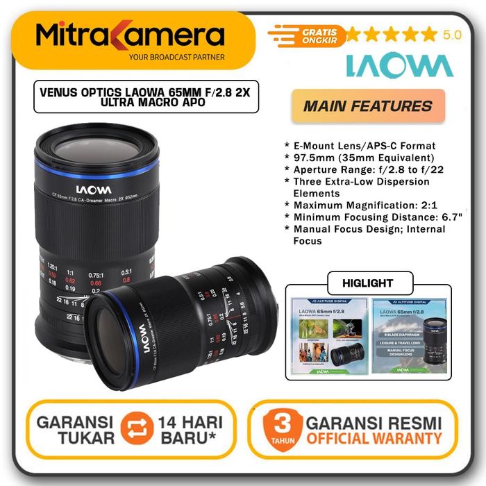 Venus Optics Laowa 65mm 2x Ultra Macro APO Lens Garansi Resmi For  Fuji X