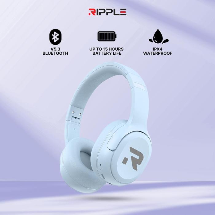 Gambar Ripple Bluetooth Headphones RHB-A005 Wireless Bluetooth Headphone 5.3 - Biru Muda dari Ripple Indonesia undefined Tokopedia