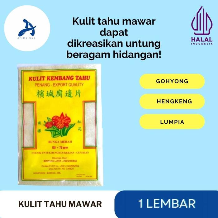 Gambar Kulit Kembang Tahu Cap Bunga Merah Mawar Penang Dimsum Kekian Hekeng dari Aroma Jaya Bandung undefined Tokopedia