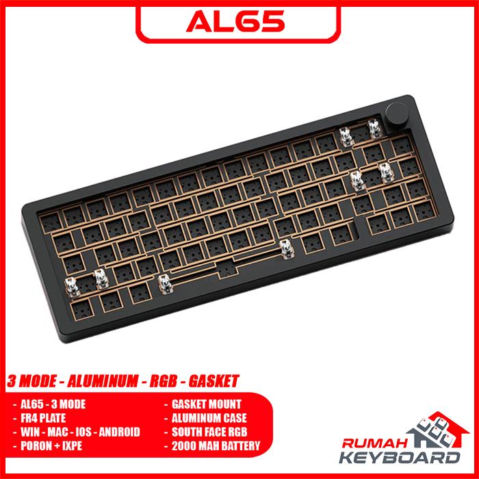 Gambar MECHANICAL KEYBOARD - SUGAR65 - 65% - GASKET - SOUTH RGB  - ALUMINUM - BLACK dari Rumah-Keyboard undefined Tokopedia