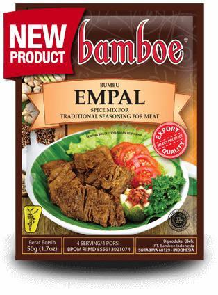 Gambar Bamboe bumbu dapur instan halal all varian empal ayam kecap tongseng tahu campur kuah bakso - BMB EMPAL dari Momoto Food Supplier undefined Tokopedia