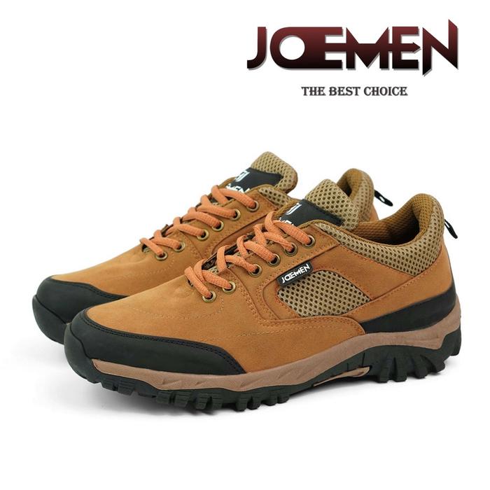 Gambar Sepatu Pria Cowok Trekking Touring Outdoor Sepatu Gunung Hiking Safety - Cokelat Muda, 42 dari JOEMEN OFFICIAL ID undefined Tokopedia