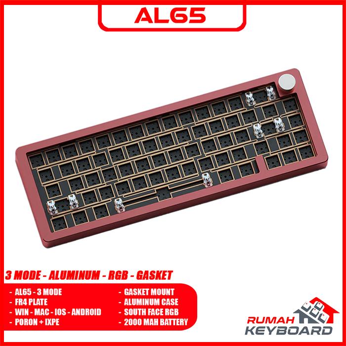 Gambar MECHANICAL KEYBOARD - SUGAR65 - 65% - GASKET - SOUTH RGB  - ALUMINUM - RED dari Rumah-Keyboard undefined Tokopedia