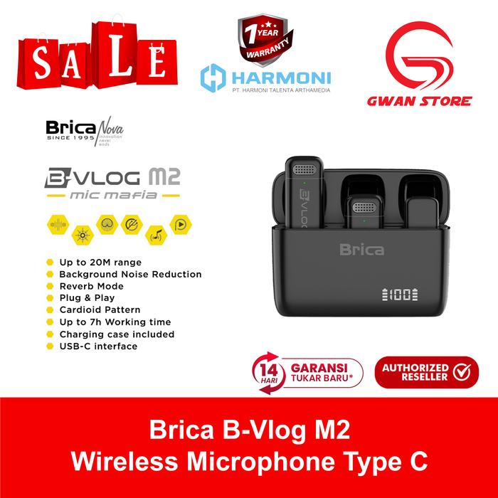 Promo Brica B-VLOG M2 Wireless Microphone Clip On Mic Vlog with