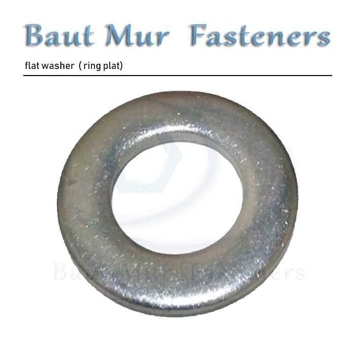 Gambar ring plat m19 washer putih galvanis dari baut mur fasteners undefined Tokopedia