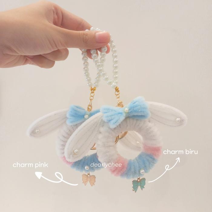 Gambar Bag Charm Donat Kawat Bulu / Gantungan Kunci Aesthetic / Keychain - Cinnamoroll, Biru dari DearLychee undefined Tokopedia