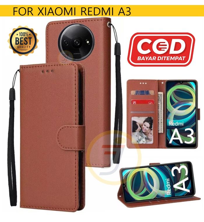 Jual Case Flip Dompet Xiaomi Redmi A3 Premium Case Wallet Kulit