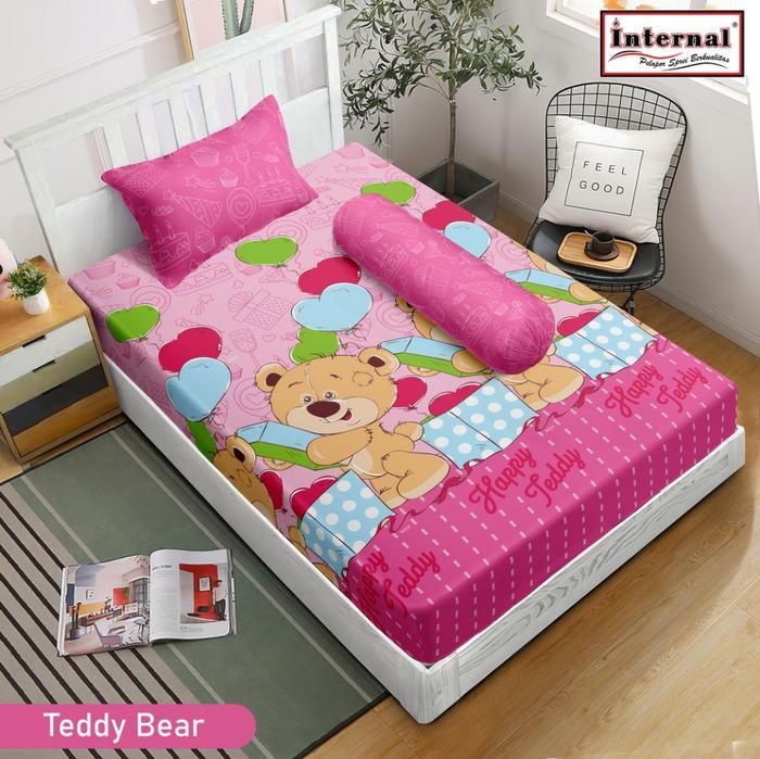 Gambar Sprei Internal Tinggi 25cm Single 120x200 Bantal 1 Guling 1 - Jurassic - Teddy Bear dari Otamart undefined Tokopedia