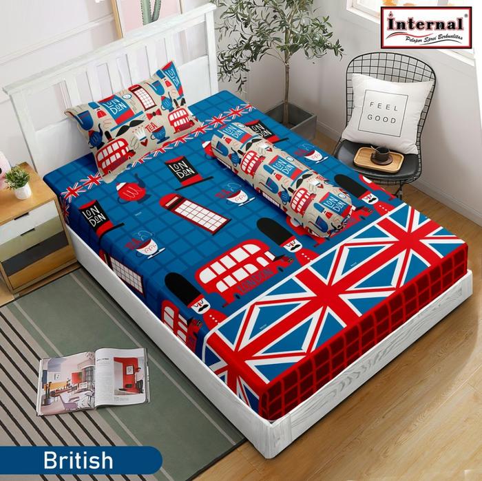 Gambar Sprei Internal Tinggi 25cm Single 120x200 Bantal 1 Guling 1 - Jurassic - British dari Otamart undefined Tokopedia