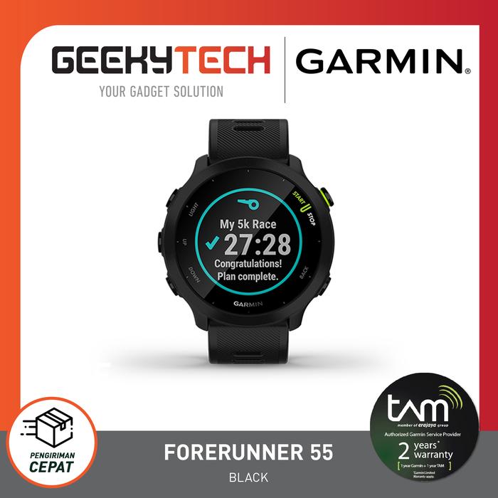 Gambar Garmin Forerunner 55 Smartwatch - Garansi Resmi TAM 2 Tahun - Black dari GeekyTech undefined Tokopedia