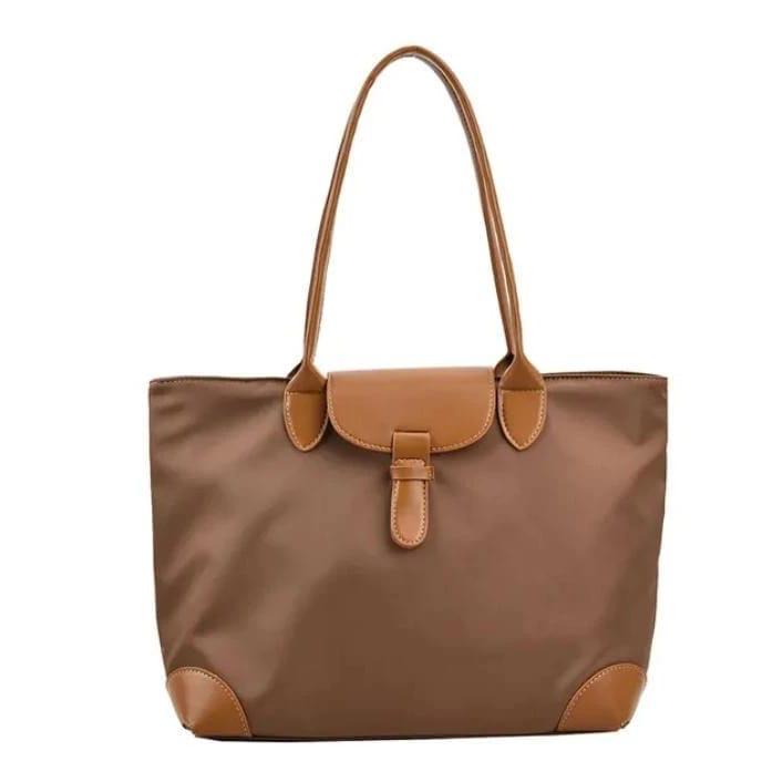 Gambar TAS TOTE BAG WANITA KULIT MINISO KOREA FASHION BIG SIZE LAPTOP KULIAH - MOCCA dari Juswit undefined Tokopedia