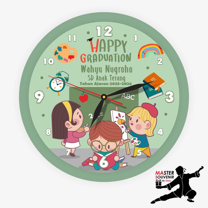 Gambar Jam Custom Graduation Ukuran 10CM (Hadiah Kelulusan TK SD Souvenir Wisuda Gift Perpisahan Sekolah) - ELS CHILD dari Souvenir Mas Obby undefined Tokopedia