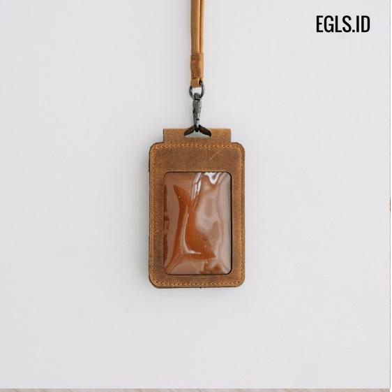 Gambar Id card Name Tag  landyard  Kulit Sapi Asli Papan Nama Model Kalung - Tan dari ART LEATHER_NEW undefined Tokopedia