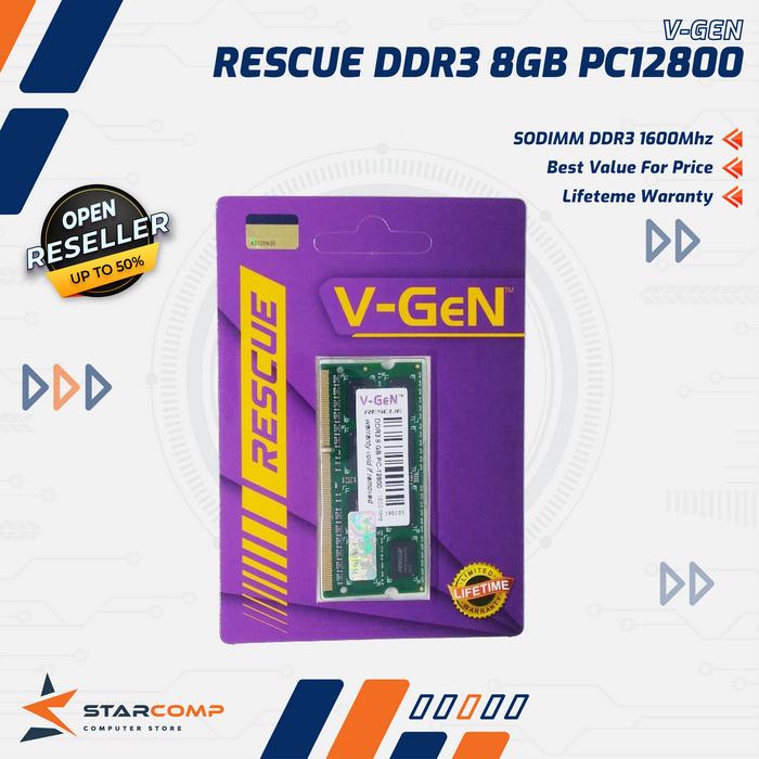 Jual V-GeN Rescue SO-DIMM DDR3 8GB 1600Mhz RAM Laptop Kota