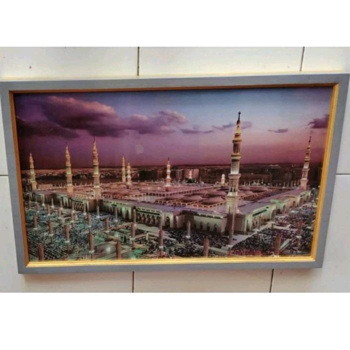 Gambar hiasan dinding lukisan cetak masjid Nabawi madinah plus uk85*55 - Putih dari YuncuingART undefined Tokopedia