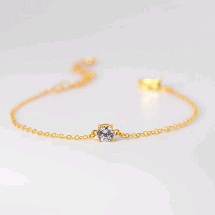 Gambar Gelang Emas Rantai New Fancy Solitaire Minimalis - Toko Emas Gadjah - Kuning Mt Putih, 16 K - P. 17cm dari Toko Emas Gadjah - Sejak 1918 undefined Tokopedia