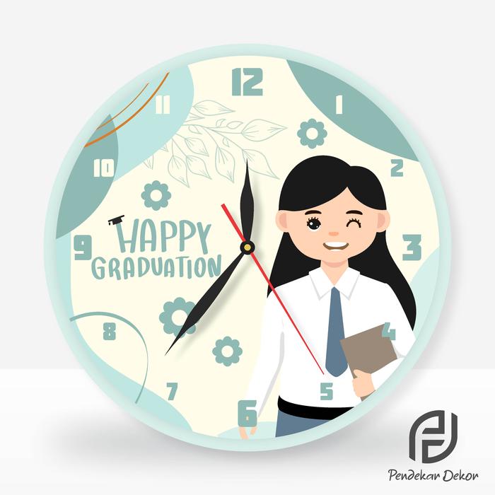 Gambar JAM DINDING HADIAH KENAIKAN KELAS GIFT KELULUSAN SEKOLAH SOUVENIR WISUDA KADO GRADUATION - SHS TOSCA, JAMDINDING20CM dari Pendekar Dekor undefined Tokopedia