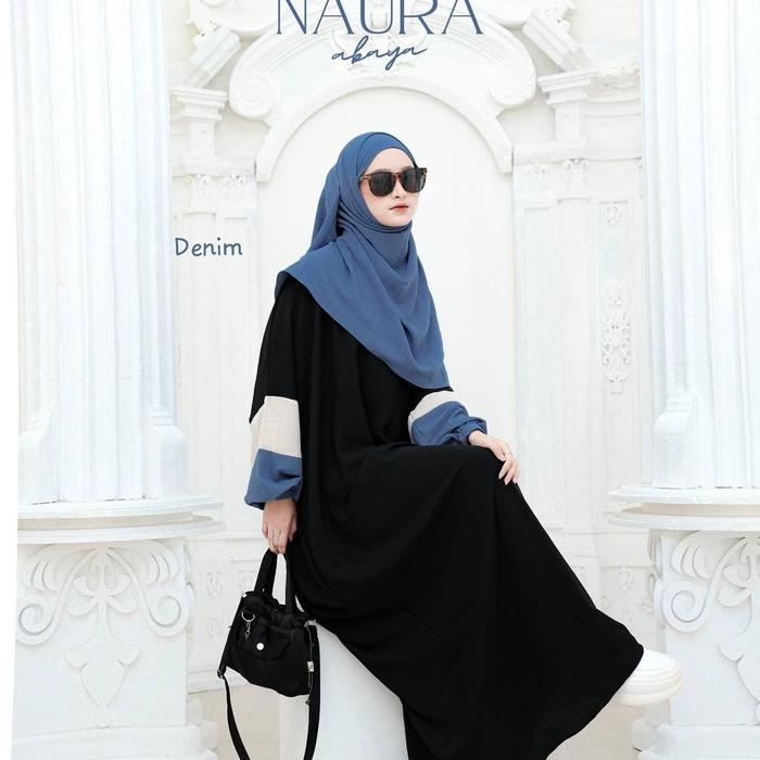Gambar ABAYA NAURA BY SAZ - Denim, 1 dari SyaNara Ols undefined Tokopedia