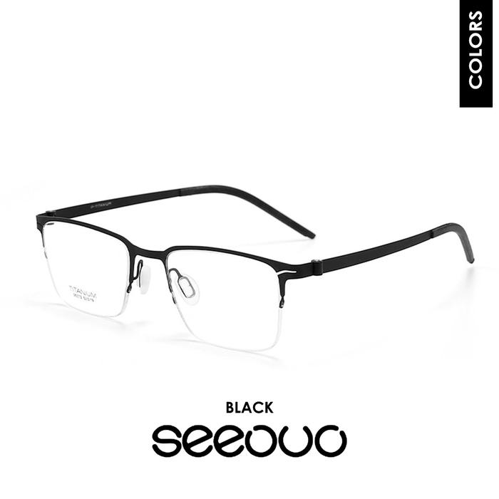 Gambar Seeouo Kacamata Lensa Plano Frameless Kotak Titanium Unisex 98370 - BLACK, FRAME SAJA dari Seeouo undefined Tokopedia