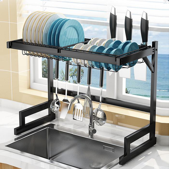 Gambar ES Rak Dapur Hitam Rak Wastafel Rak Piring dan Peralatan Dapur 65cm - 1T-65CM NONACC dari ES Flagship Store undefined Tokopedia