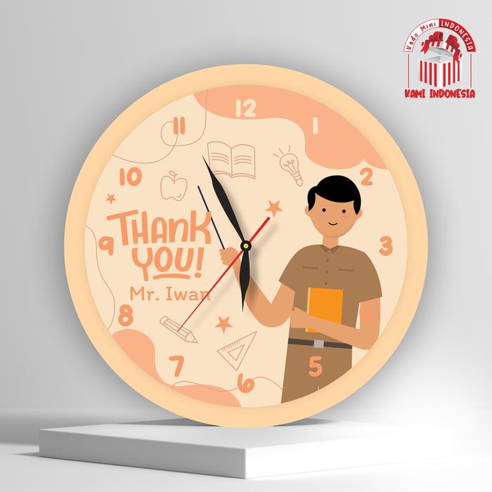 Gambar JAM MEJA DUDUK CUSTOM NAMA KARAKTER KENANG KENANGAN PERPISAHAN GURU GIFT TEACHER DAY SOUVENIR HARI GURU NASIONAL - MP TEACH JINGGA dari Kado Mini Indonesia undefined Tokopedia