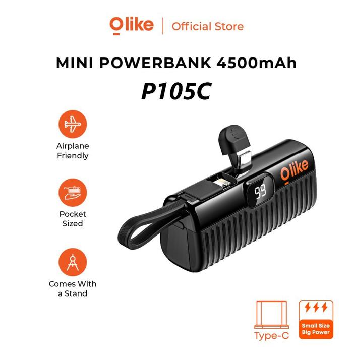 Gambar OLIKE P105C P105L Mini Powerbank 4500mAh USB-C Lightning Cable - P105C dari SOLO MICRO undefined Tokopedia