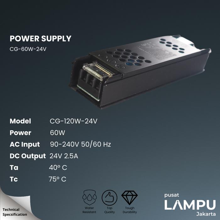 Gambar Trafo Power Supply 24Volt Indoor Used untuk LED STRIP 24V - 60watt dari Pusat Lampu Jakarta undefined Tokopedia