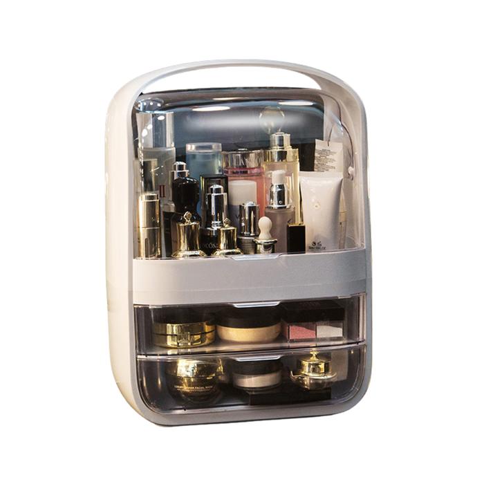 Gambar KURUMA - HAKAMA Storage Box Kosmetik Estetik Kotak Penyimpan Skincare Serbaguna Rak Make Up Multifungsi Organizer Box Skincare Minimalis Kotak Organiser Makeup Estetis - White dari Kuruma Homeware undefined Tokopedia