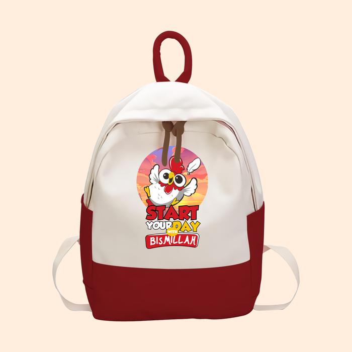 Gambar Tas Anak Islami Started Your Day With Bismillah Ransel Ngaji Anak SD TK Kantong Backpack Karakter ADA-06 - Merah dari Yanura Official Kab. Bandung Barat Tokopedia