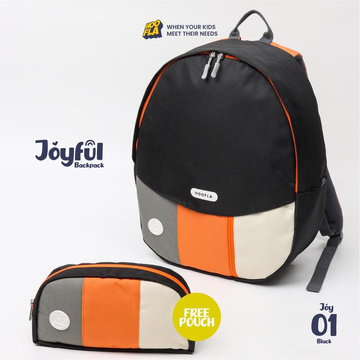 Gambar Tas Ransel Anak Sekolah SD Joyful Backpak - JOY01 Black dari Defkids undefined Tokopedia