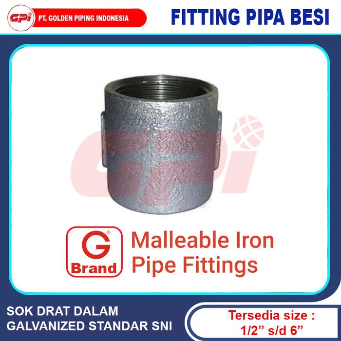 Sok/Socket/Coupling Galvanized G brand Size 1/2