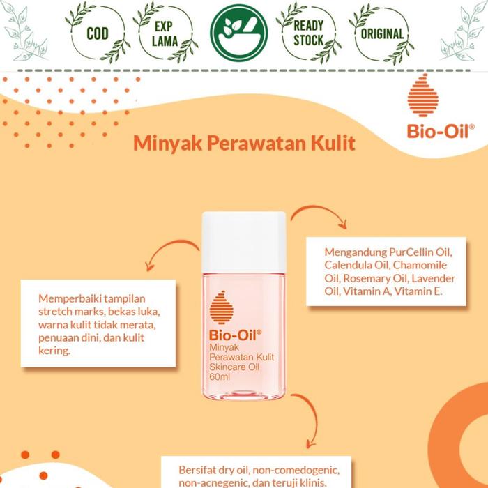 Gambar BIO-OIL 60ML MINYAK PERAWATAN KULIT STRETCH MARKS KULIT KERING BIO OIL dari Toko Obat Palembang Bandung undefined Tokopedia