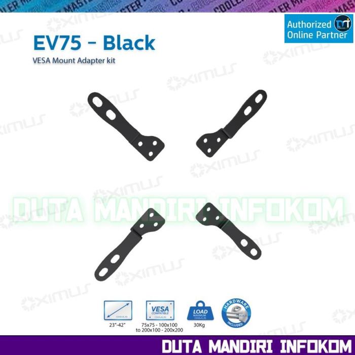 Gambar Oximus EV75 - Vesa Mount Adapter Kit | Vesa Extender 75 - 100 To 200mm - Black Edition  dari Duta Mandiri Infokom Kota Administrasi Jakarta Pusat Tokopedia
