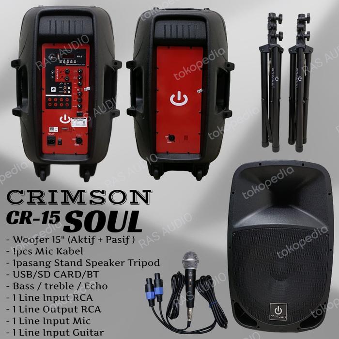 Gambar Speaker Aktif dan Pasif 15 Inch Crimson SOUL 15" Speaker Karaoke 1set dari RAS AUDIO undefined Tokopedia