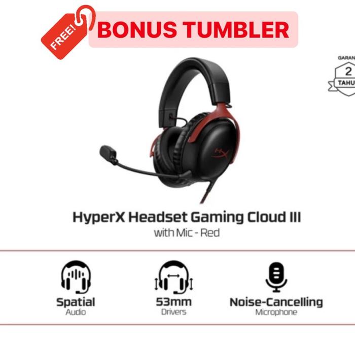 Gambar HyperX Cloud III Gaming Headset with Microphone Multi Device - Merah dari KLIK & GO undefined Tokopedia