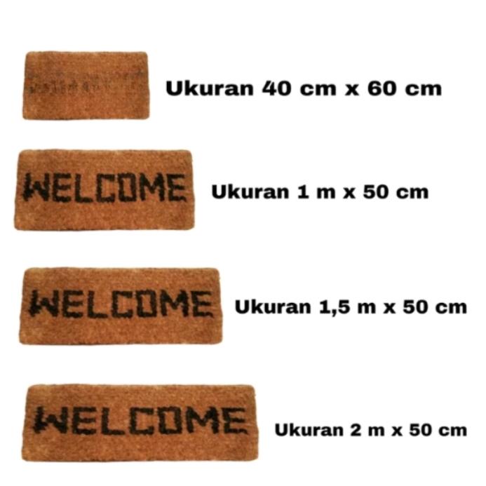Gambar Keset Ijuk Sabut Kelapa Welcome Tebal untuk Rumah dan Kantor - 2M x 50CM TBL dari Mitraaren undefined Tokopedia