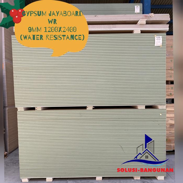 Gambar Gipsum jaya WR 9mm 1200x2400/water resistance jayaboard/jaya WR/plafon dari Solusi-bangunan undefined Tokopedia