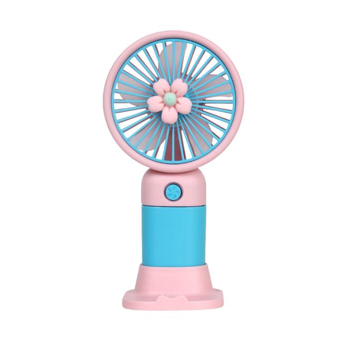 Gambar Kipas Angin Mini Genggam Tangan Motif Bunga / Pendingin Udara Anti Panas Handheld Fan Rechargeable USB - Pink dari Heping 78 undefined Tokopedia
