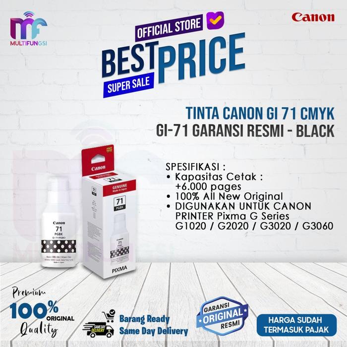 Gambar Tinta Canon GI 71 Black Cyan Magenta Yellow GI-71 Garansi Resmi - BLACK dari Multifungsi Online undefined Tokopedia