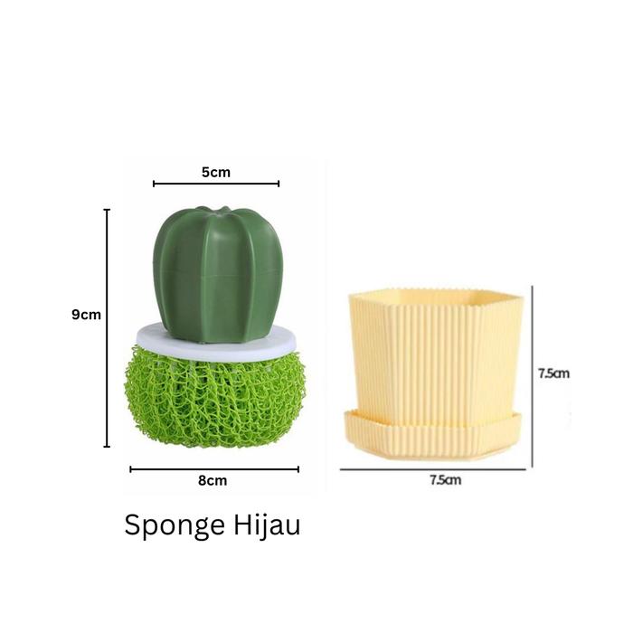Gambar TANATA - GYO Spon Perlatan Dapur Cactus Busa Cuci Piring Lucu Scrub Cuci Dapur Estetis Pembersih Cookware Minimalis Sponge Piring Kaktus - Green dari Tanata Home Living undefined Tokopedia