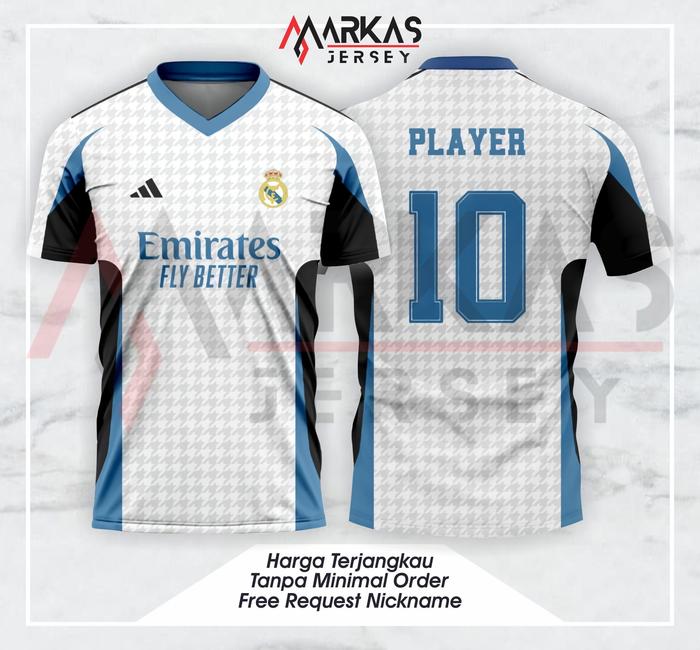 Gambar JERSEY BAJU KAOS REAL MADRID NEW 2024 2025 TERBARU 2024 FULL PRINTING BISA REQUEST NAMA - XXL dari Markasjersey.Tokopedia undefined Tokopedia