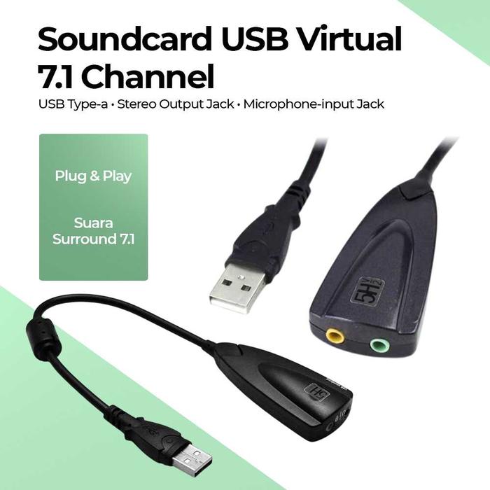 Sound Card USB Virtual Channel Audio Mic Soundcard USB 5Hv2 di Uman  Tokopedia Tokopedia