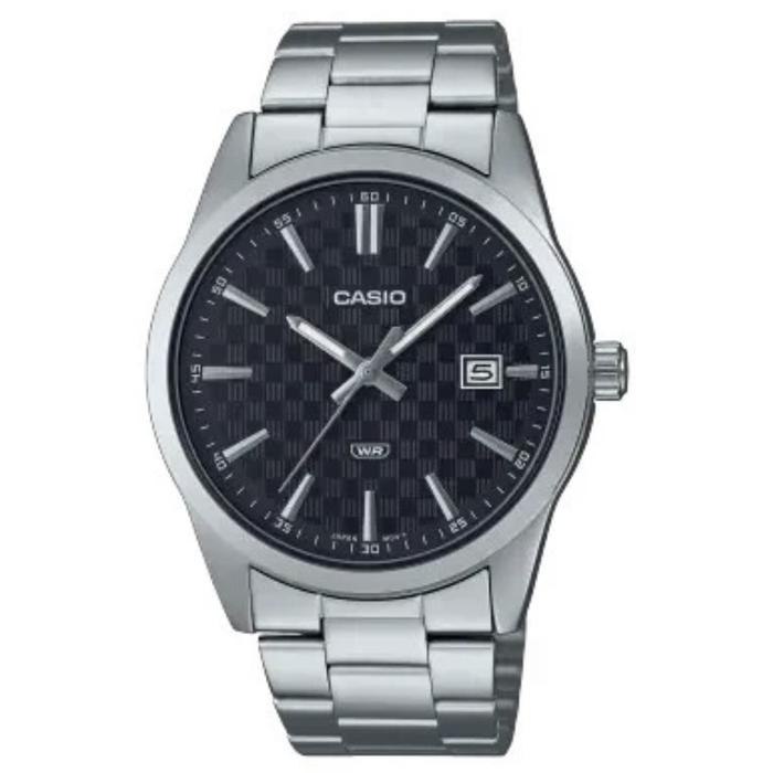 Jam Tangan Casio Mtp-vd03d-1audf Man Silver Black Original