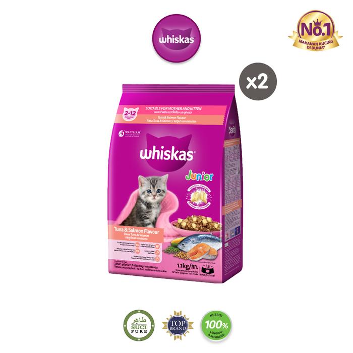 Gambar WHISKAS Makanan Kucing Kering Junior 1.1kg - Isi 2 - Tuna Salmon dari Whiskas Indonesia undefined Tokopedia