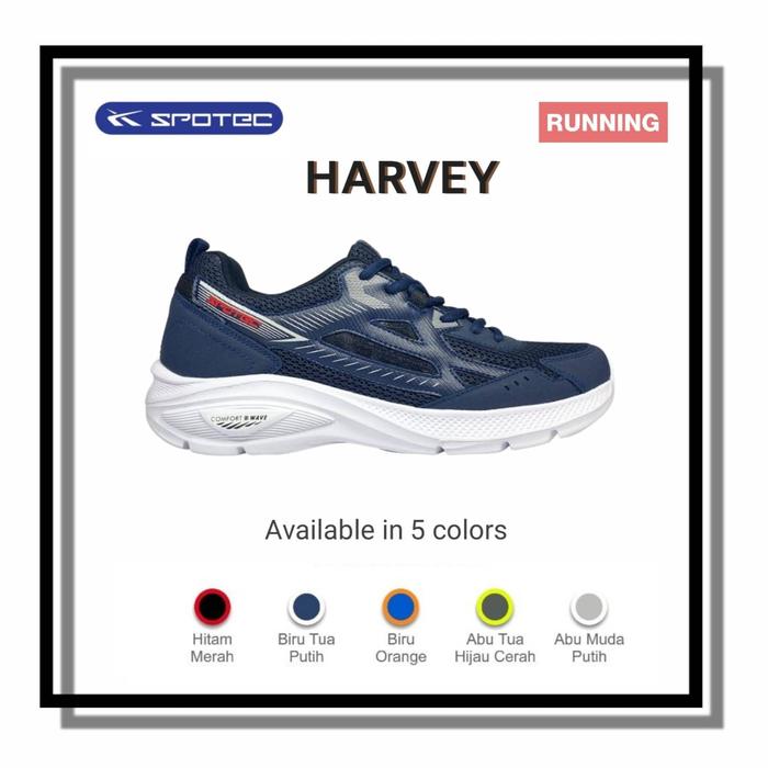 Gambar SPOTEC Sepatu RUNNING HARVEY Warna Biru Tua - Putih - 38 dari Spotec Original Store undefined Tokopedia